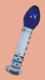 Glazen dildo - Blue Pearl €44.95